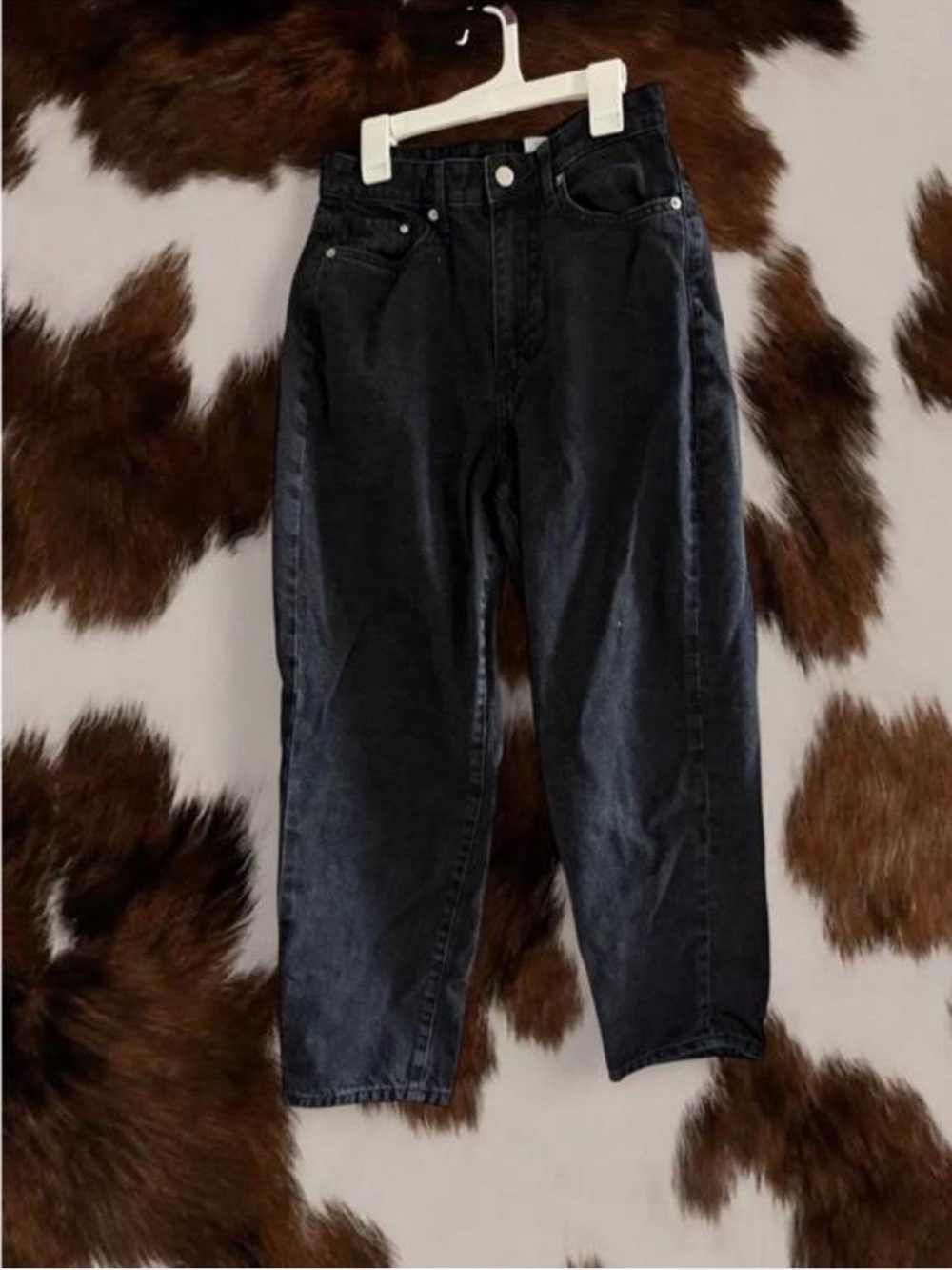 H&M Black Loose Barrel Mom Jeans